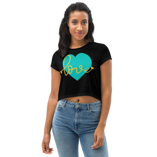 Summer of Love Crop Tee - Black - Image 3