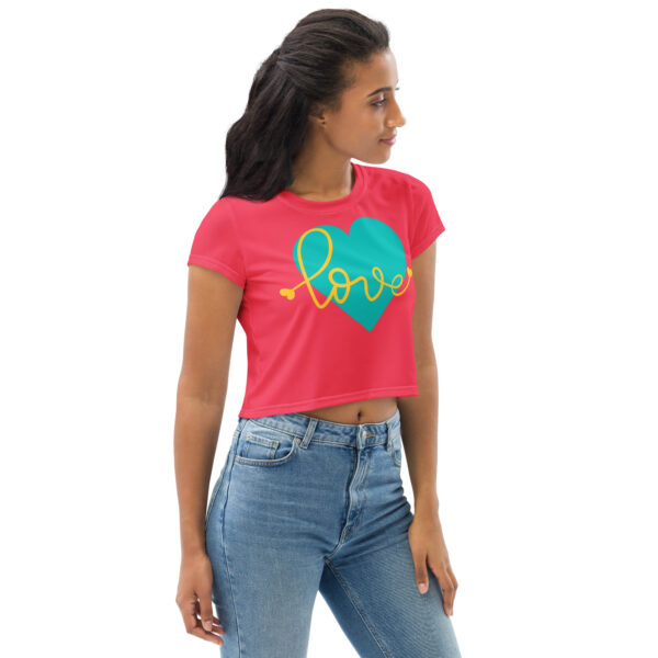 Summer of Love Crop Tee - Rad Red - Image 2