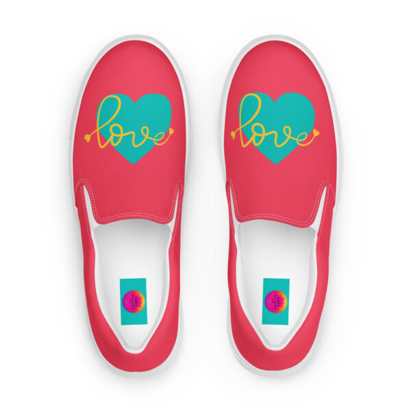 Summer of Love Women's Slip-On Canvas Shoes - Rad Red - Image 5