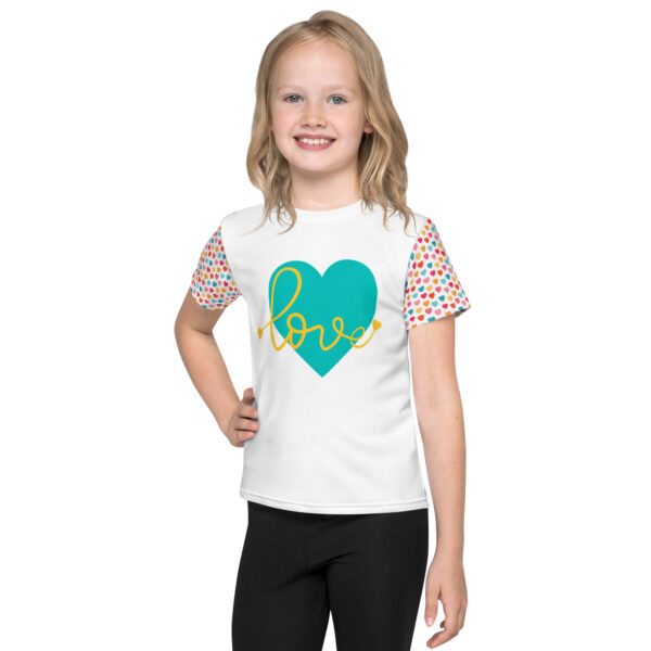 Summer of Love Kids Crew Neck T-Shirt - White/Hearts