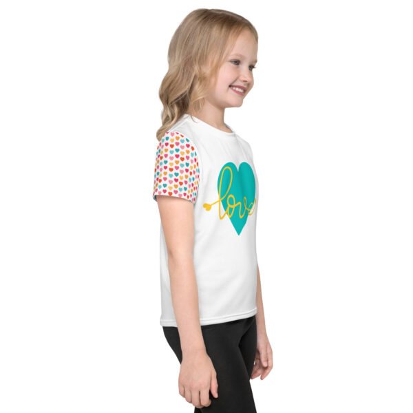 Summer of Love Kids Crew Neck T-Shirt - White/Hearts - Image 4