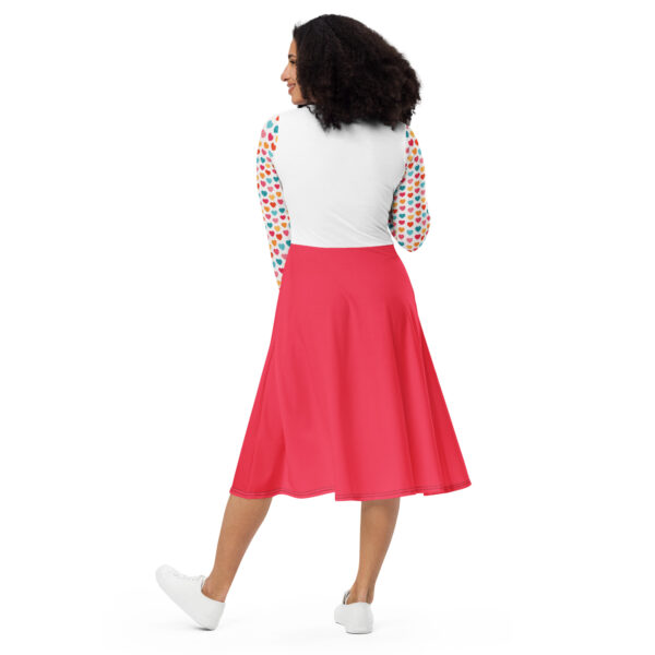 Summer of Love Midi w/Pockets - White/Hearts/Rad Red - Image 4