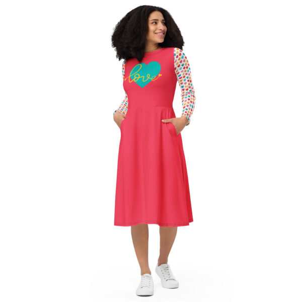 Summer of Love Midi w/Pockets - Hearts/Rad Red