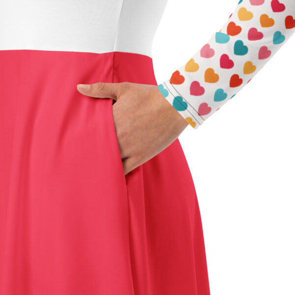 Summer of Love Midi w/Pockets - White/Hearts/Rad Red - Image 2