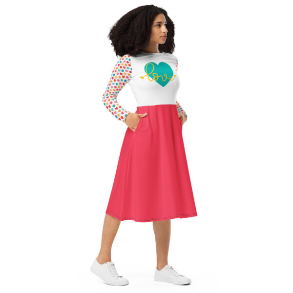 Summer of Love Midi w/Pockets - White/Hearts/Rad Red - Image 6