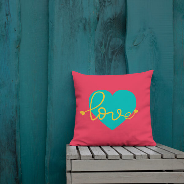 Summer of Love Premium Pillow - Rad Red/Hearts - Image 4