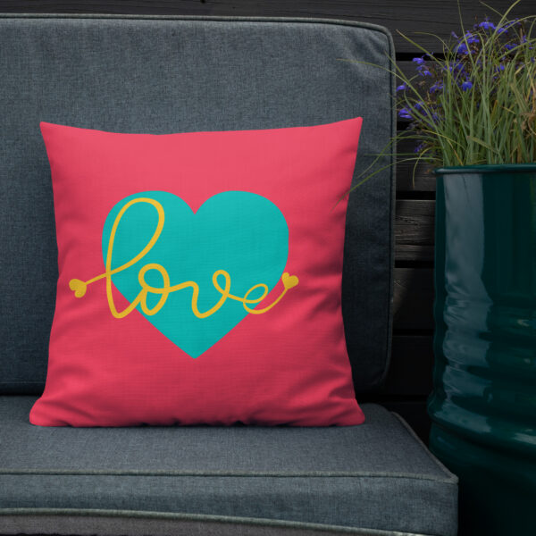 Summer of Love Premium Pillow - Rad Red/Hearts - Image 3