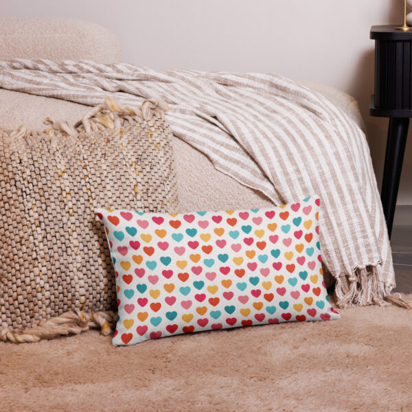 Summer of Love Premium Pillow - White/Hearts - Image 5