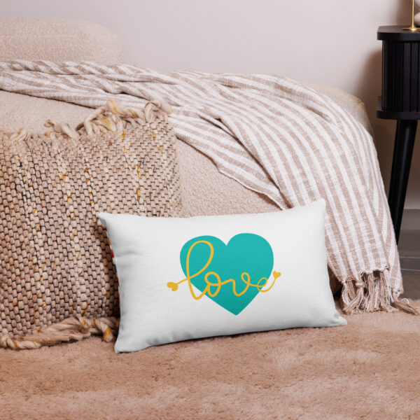 Summer of Love Premium Pillow - White/Hearts - Image 4