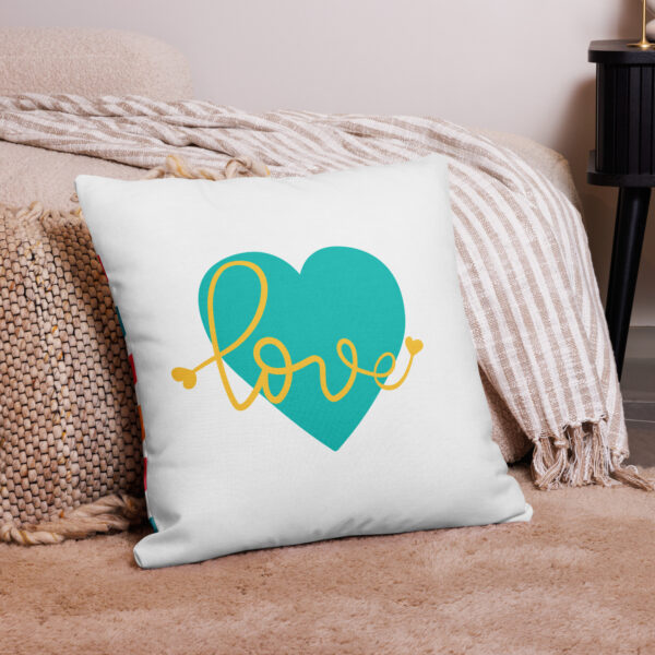 Summer of Love Premium Pillow - White/Hearts