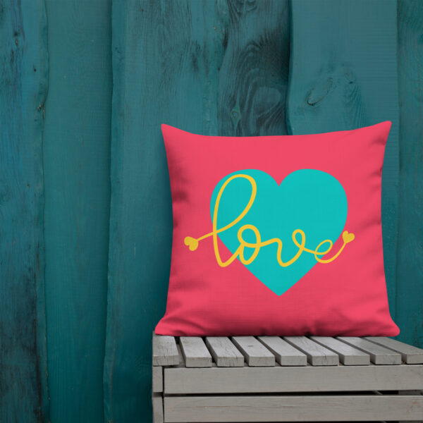 Summer of Love Premium Pillow - Rad Red/Hearts