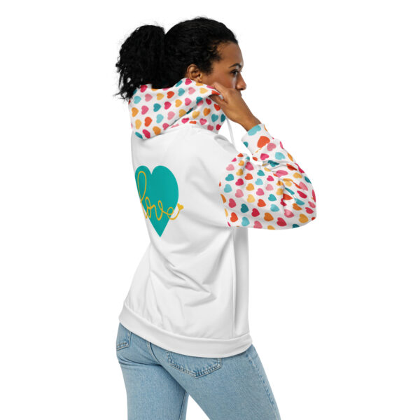 Summer of Love Zip Hoodie - White/Hearts - Image 7