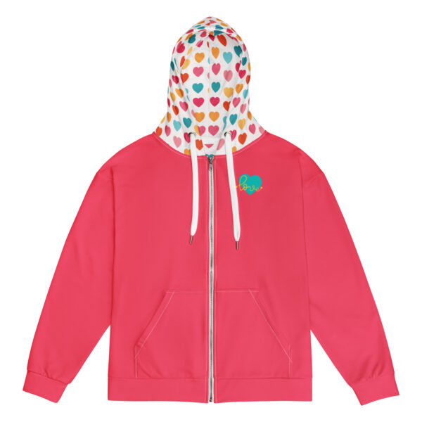 Summer of Love Zip Hoodie - Rad Red/Hearts - Image 8