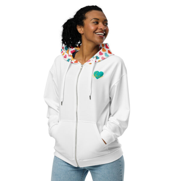 Summer of Love Zip Hoodie - White/Hearts