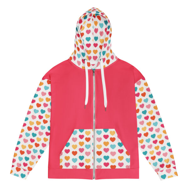 Summer of Love Zip Hoodie - Rad Red/Hearts - Image 5