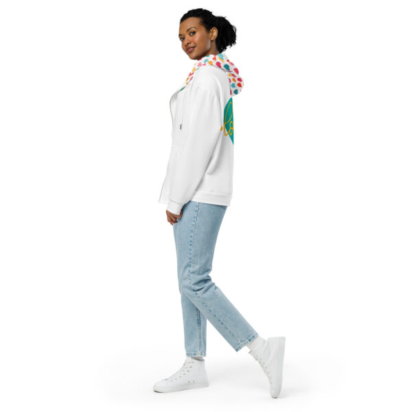 Summer of Love Zip Hoodie - White/Hearts - Image 6