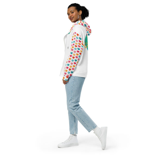 Summer of Love Zip Hoodie - White/Hearts - Image 6