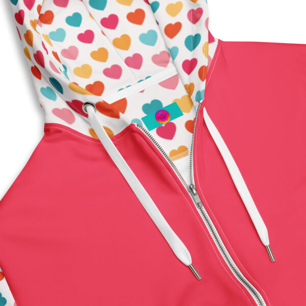 Summer of Love Zip Hoodie - Rad Red/Hearts - Image 4