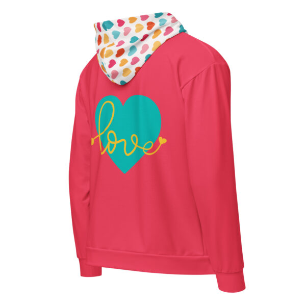 Summer of Love Zip Hoodie - Rad Red/Hearts - Image 7