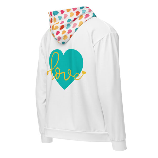 Summer of Love Zip Hoodie - White/Hearts - Image 4