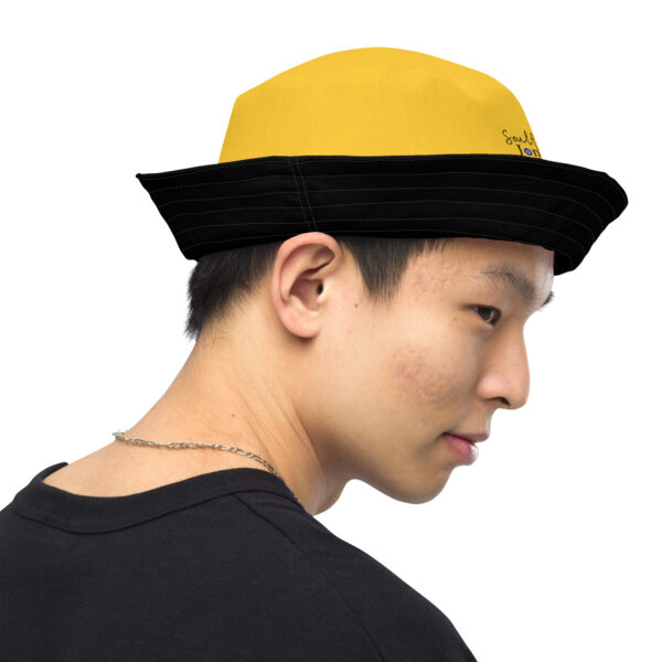 Summer of Love Reversible Bucket Hat - Black/Yellow - Image 14