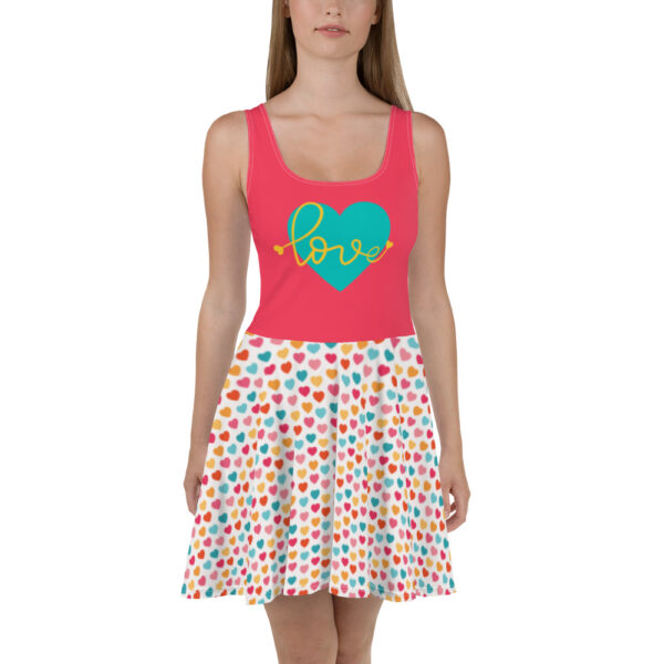 Summer of Love Skater Dress - Rad Red/Hearts