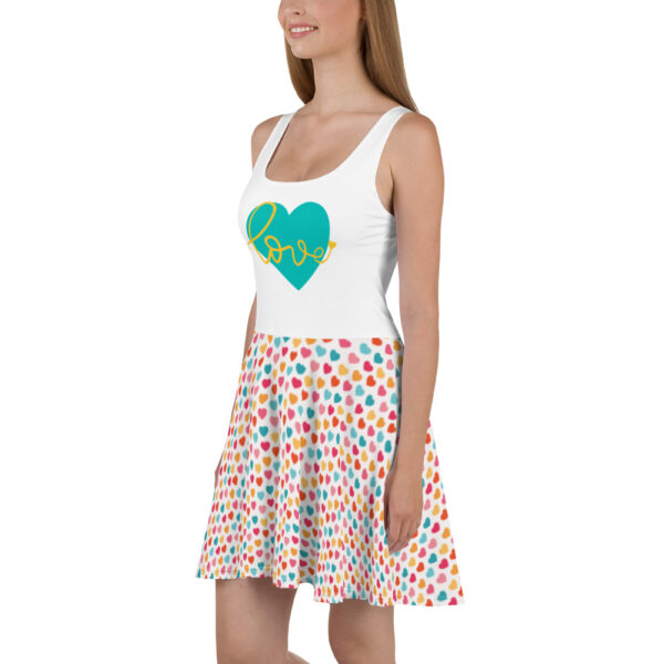 Summer of Love Skater Dress - White/Hearts - Image 5