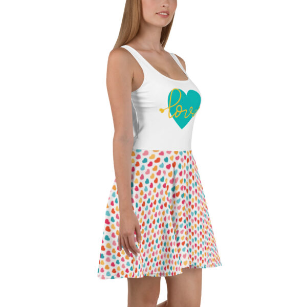 Summer of Love Skater Dress - White/Hearts - Image 6