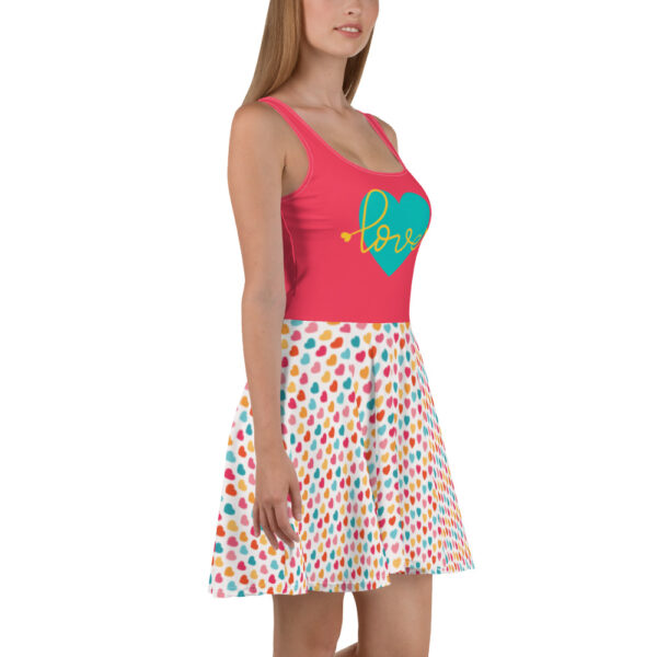 Summer of Love Skater Dress - Rad Red/Hearts - Image 5