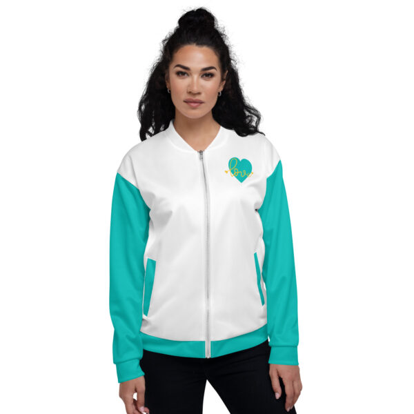 Summer of Love White Bomber - Iris Blue