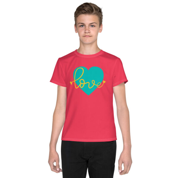 Summer of Love Youth Crew Neck T-Shirt - Rad Red - Image 6