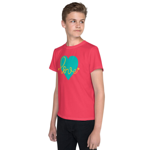 Summer of Love Youth Crew Neck T-Shirt - Rad Red - Image 5