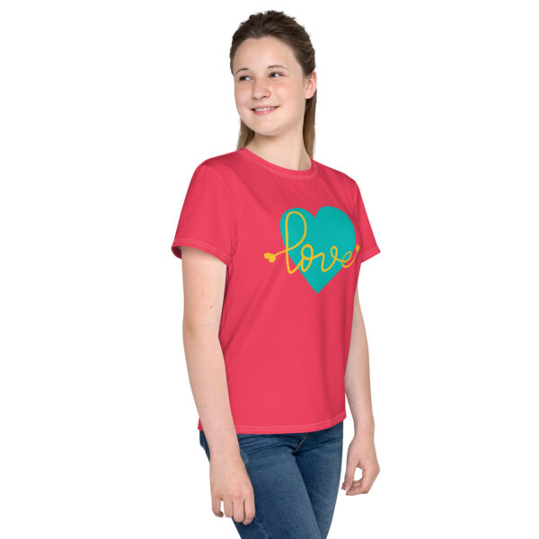 Summer of Love Youth Crew Neck T-Shirt - Rad Red - Image 2