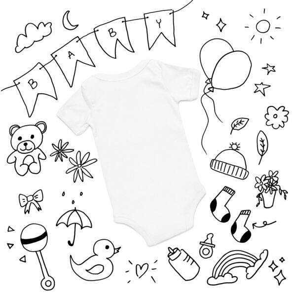 Summer of Love Baby Short Sleeve Cotton Onesie - Image 6