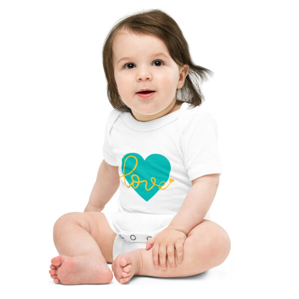 Summer of Love Baby Short Sleeve Cotton Onesie - Image 4