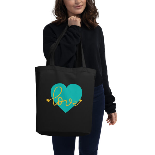 Summer of Love  Organic Cotton Tote Bag  - Black