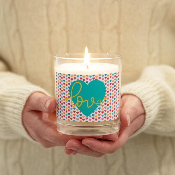 Summer of Love Glass Jar Soy Wax Candle (Unscented) - Hearts