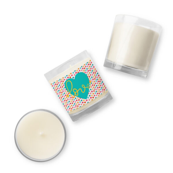 Summer of Love Glass Jar Soy Wax Candle (Unscented) - Hearts - Image 2