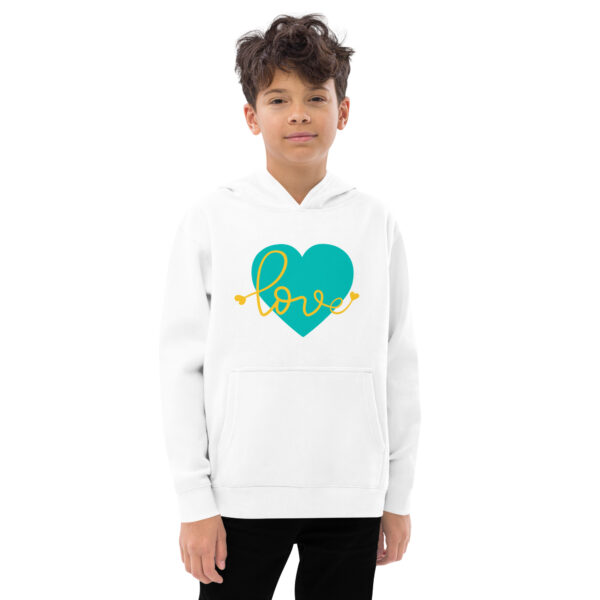 Summer of Love Kids Fleece Hoodie - White - Image 4