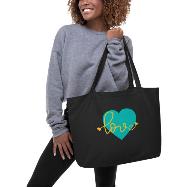 Summer of Love Large Organic Tote - Black