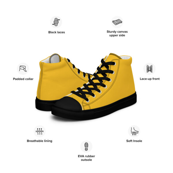 Men’s High Top Canvas Kicks - Yellow - Image 3