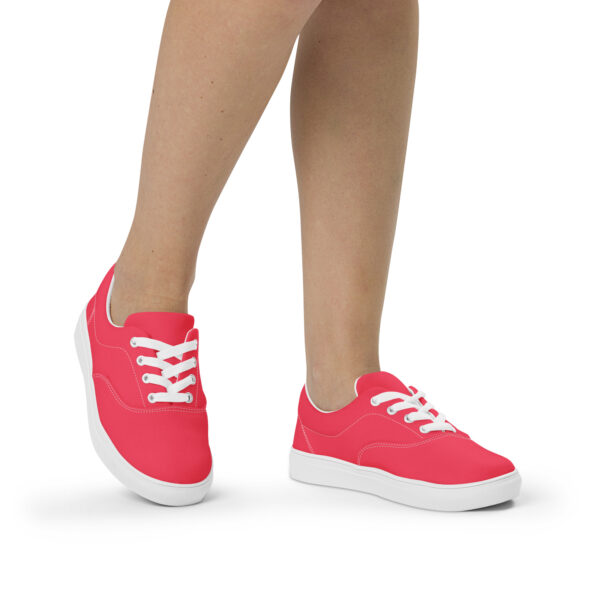 Women’s Lace-Up Canvas Shoes - Rad Red - Image 3