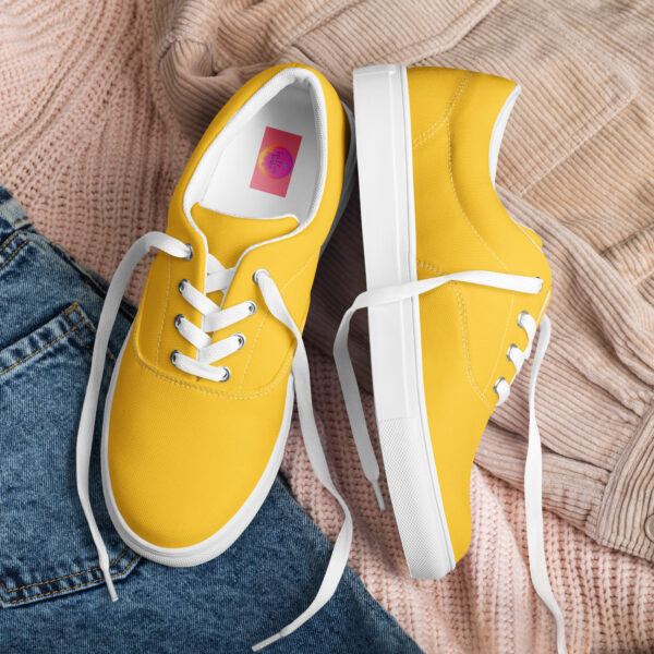 Women’s Lace-Up Canvas Shoes - Yellow