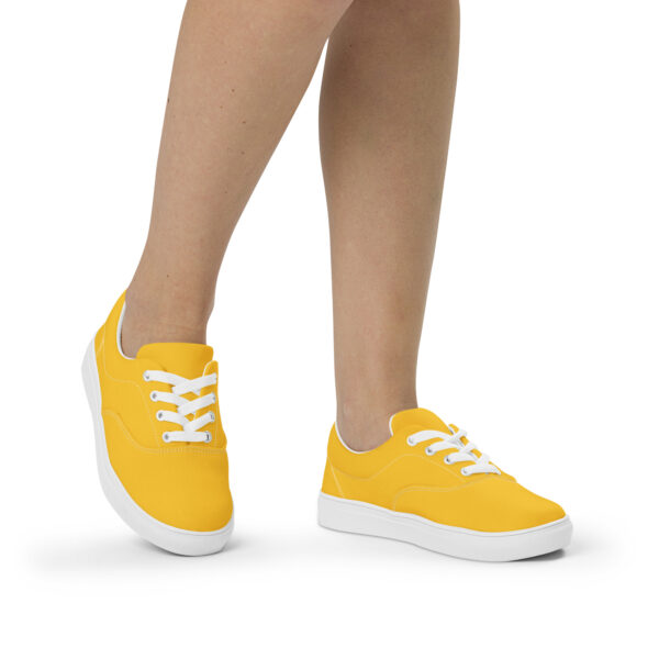 Women’s Lace-Up Canvas Shoes - Yellow - Image 3