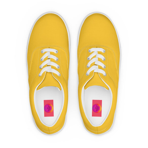 Women’s Lace-Up Canvas Shoes - Yellow - Image 6