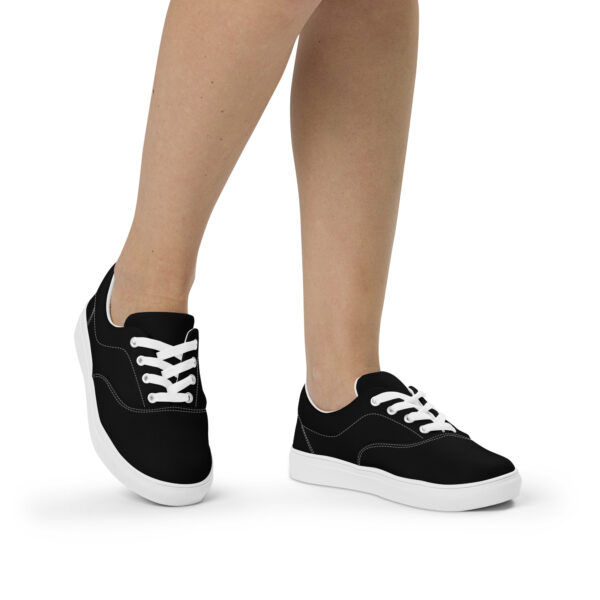 Women’s Lace-Up Canvas Shoes - Black - Image 2