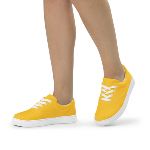 Women’s Lace-Up Canvas Shoes - Yellow - Image 2