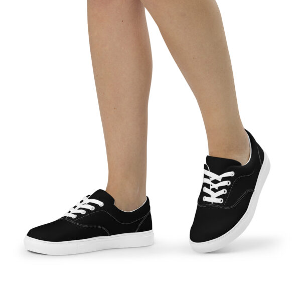 Women’s Lace-Up Canvas Shoes - Black - Image 4