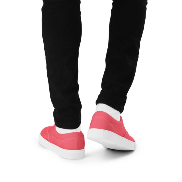 Men’s Lace-Up Canvas Shoes - Hot Pink - Image 2