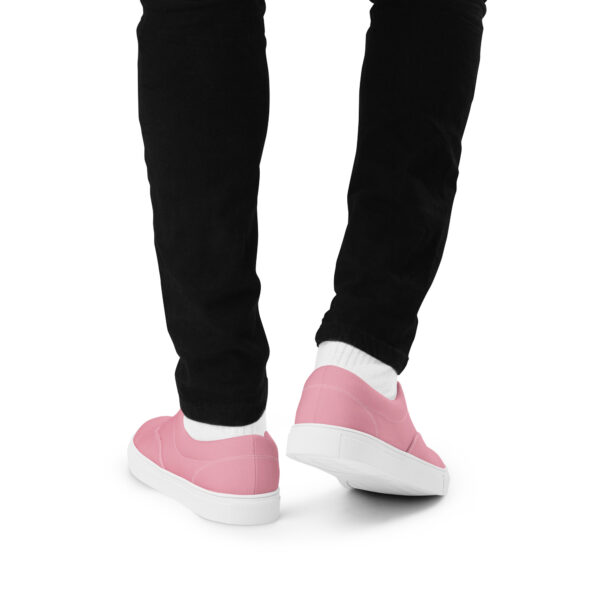 Men’s Lace-Up Canvas Shoes - Pink - Image 2